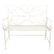 Banc de jardin Papillon en tubes de fer peint blan