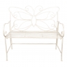 Banc de jardin Papillon en tubes de fer peint blan