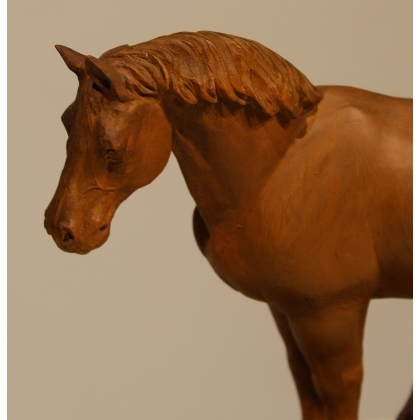 Bois sculpté Cheval à la barrière