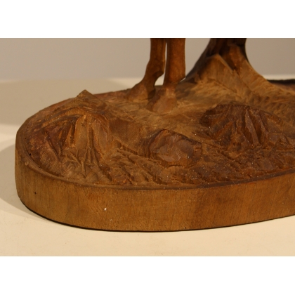 Bois sculpté Cheval à la barrière