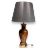 Paire de lampes en céramique émaillée rouge