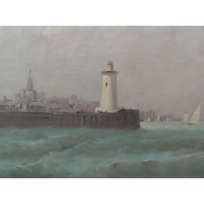 Paintings | Painting entitled ‘Marine’. Moinat SA  – Antiques and home décor