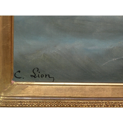 Paintings | Painting entitled ‘Marine’. Moinat SA  – Antiques and home décor