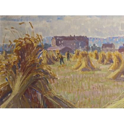 Tableau \"Moissons\" signé H. WEBER 41