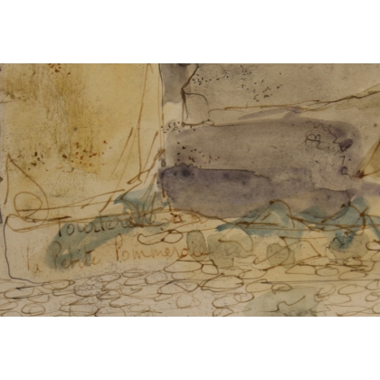 Aquarelle "Tourterelles" signée Danielle FUCHS