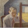 Tableau \"L\'artiste à la palette\" signé H. WEBER 40