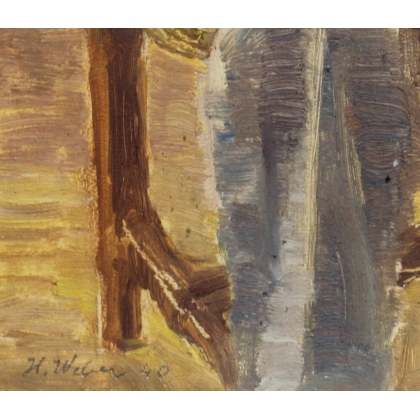 Tableau \"L\'artiste à la palette\" signé H. WEBER 40