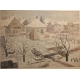 Aquarelle "Village sous la neige" signé H. WEBER