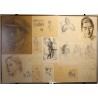 Collage de dessins "Portraits" signés H. WEBER