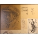 Collage de dessins "Portraits" signés H. WEBER