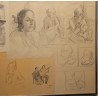 Collage de dessins "Portraits" signés H. WEBER