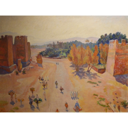 Tableau \"Remparts de la médina\" signé BELLENOT