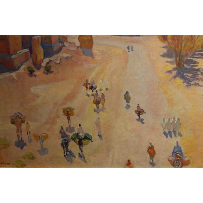 Tableau \"Remparts de la médina\" signé BELLENOT