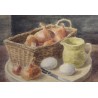 Aquarelle "Panier d'oignons" signé H. WEBER 58