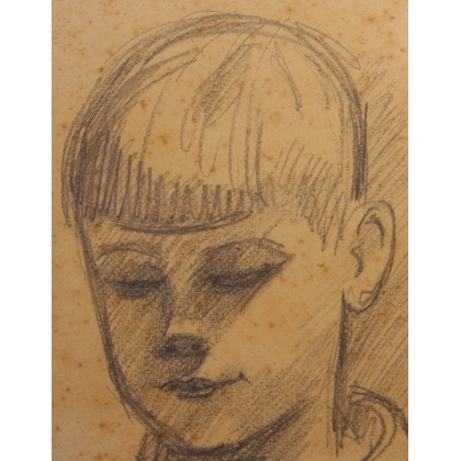 Dessin "Portrait de Peter" signé H. WEBER 33