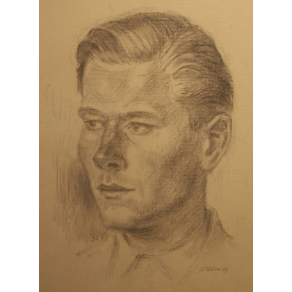 Dessin "Portrait de Peter" signé H. WEBER 49