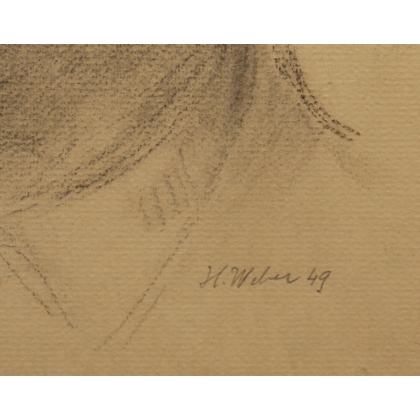 Dessin "Portrait de Peter" signé H. WEBER 49