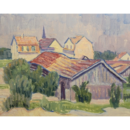 Tableau \"Les moissons\" signé H. WEBER 42