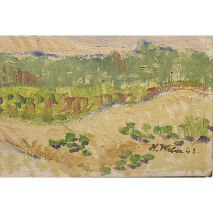 Tableau \"Les moissons\" signé H. WEBER 42