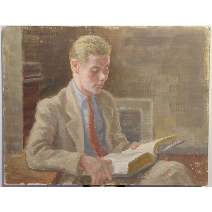 Tableau "Peter à la lecture" signé H. WEBER 47