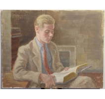 Tableau "Peter à la lecture" signé H. WEBER 47