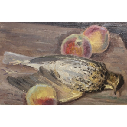 Tableau \"Grive\" signé H. WEBER