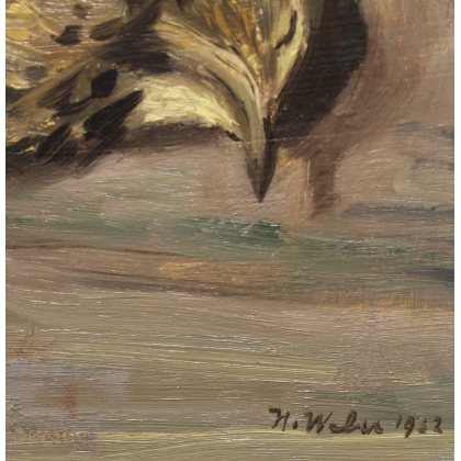 Tableau \"Grive\" signé H. WEBER