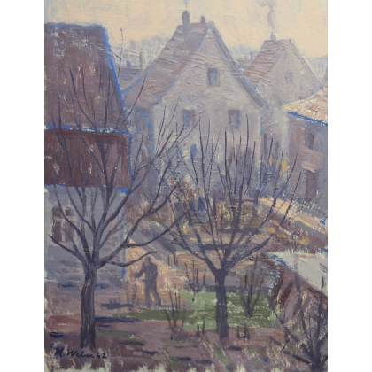Tableau \"Clair de lune\" signé H. WEBER 42