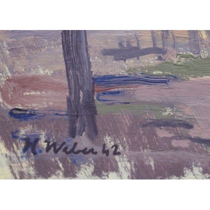 Tableau \"Clair de lune\" signé H. WEBER 42
