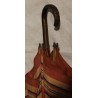 Parapluie rouge armature en bambou
