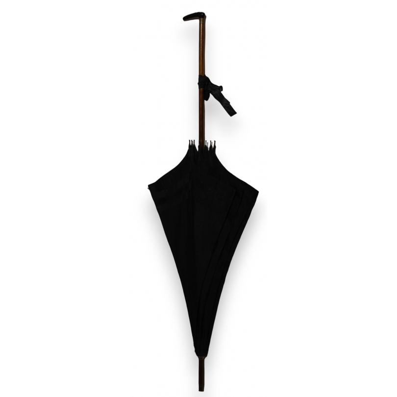 Black silk funeral parasol