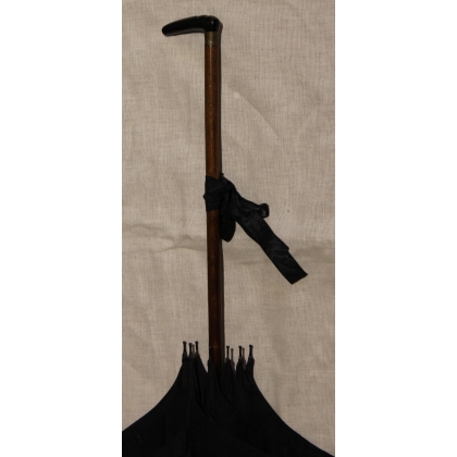 Black silk funeral parasol