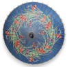 Ombrelle chinoise en bambou, papier bleu à fleurs