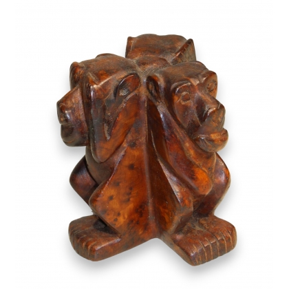 Trois singes sages en bois sculpté