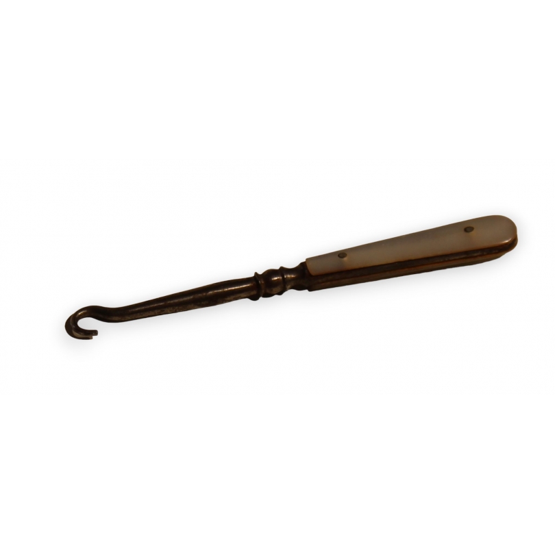 Iron and mother-of-pearl boot hook