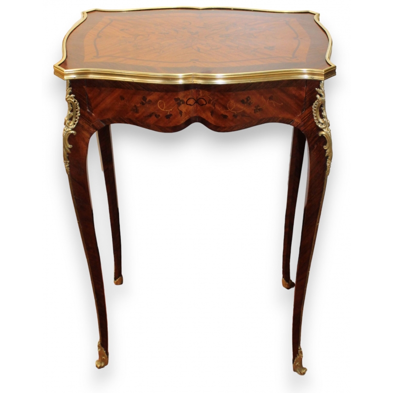 Louis XV-style inlaid coffee table