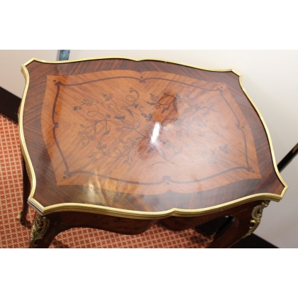Louis XV-style inlaid coffee table