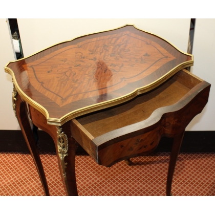 Louis XV-style inlaid coffee table