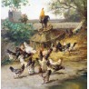 Tableau \"Basse-cour\" signé J. COPPENOLLE
