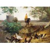 Tableau \"Basse-cour\" signé J. COPPENOLLE