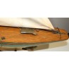 Model of a sailing boat with a green hull