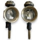 Pair of coach lamps, brass and