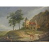 Paintings | Painting: ‘Castle, Cows’. Moinat SA  – Antiques and home décor