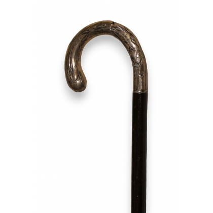 Corbin walking stick in 800-fine silver, ‘Feuilles’ design