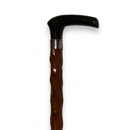 Walking stick with a black wooden handle