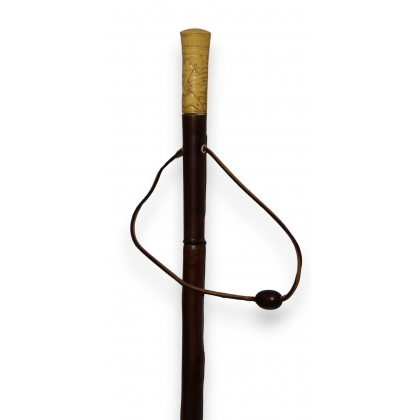 Walking stick with a resin knob imitating ivory