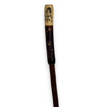 Walking stick with a Bakelite knob imitating ivory