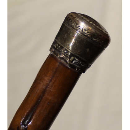 Canne pommeau en argent Croix