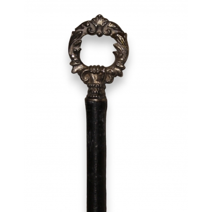 Walking stick with a knob and a silver ring