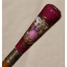 Canne pommeau Scène romantique en porcelaine